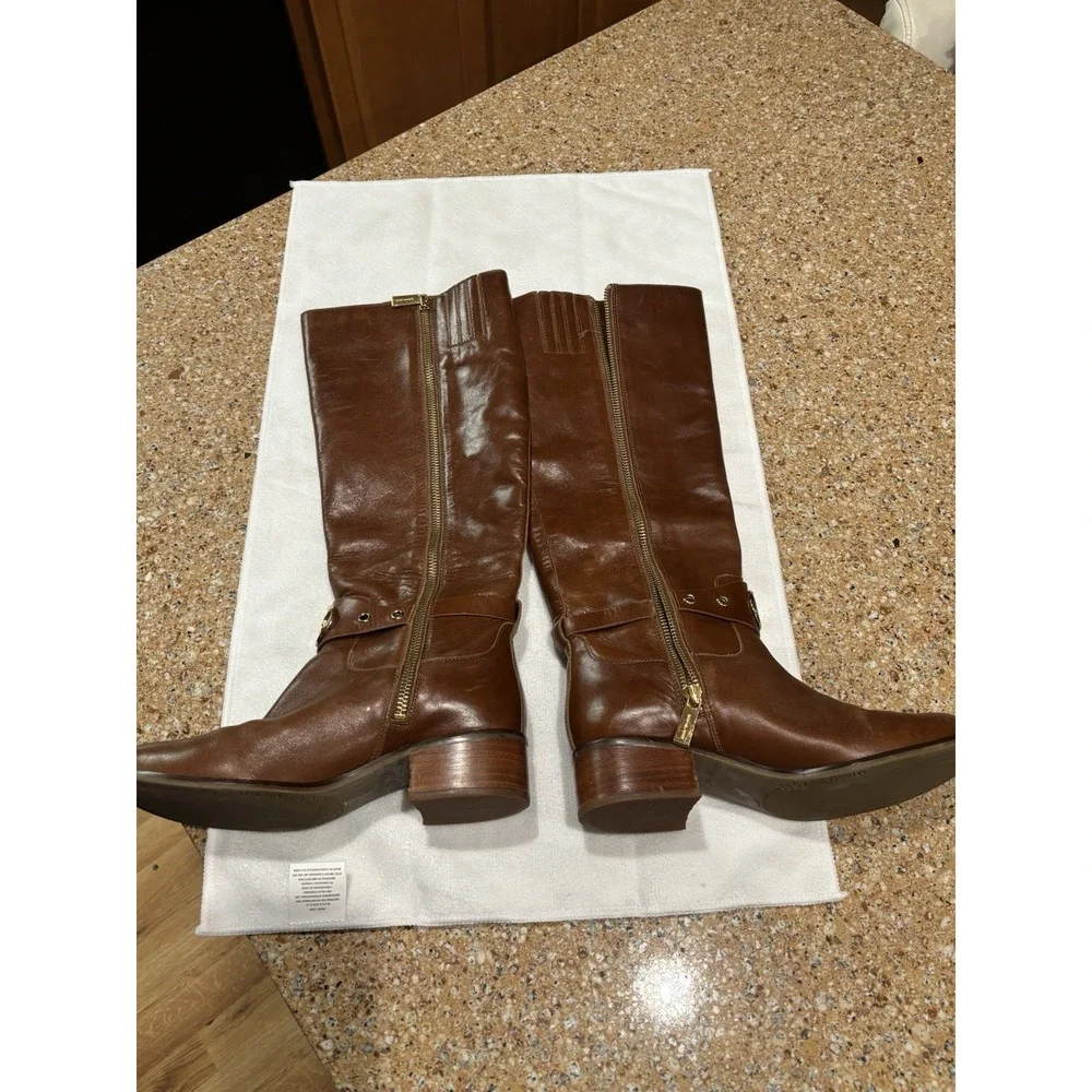 Michael Kors  Heather Women's Brown Leather Knee Riding Boots 16